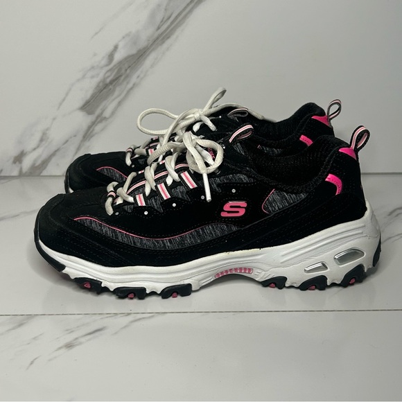 Skechers D’Lites Black and Pink Women's Sneakers Size 8 - Picture 5 of 8